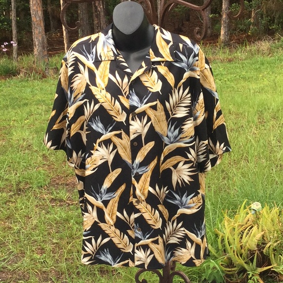 🌴NWOT Jos.A.Bank Mens Unisex Hawaiian Style Sz Med 100% Silk Shirt Must Have🌴 - Picture 3 of 10